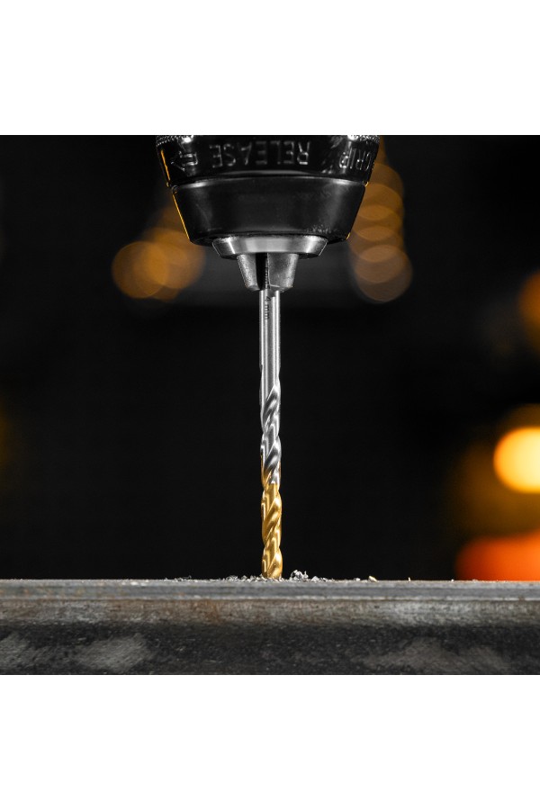 Набор сверл по металлу, 1-10 мм, Р6М5-TiN, Golden Tip, 10 шт Denzel