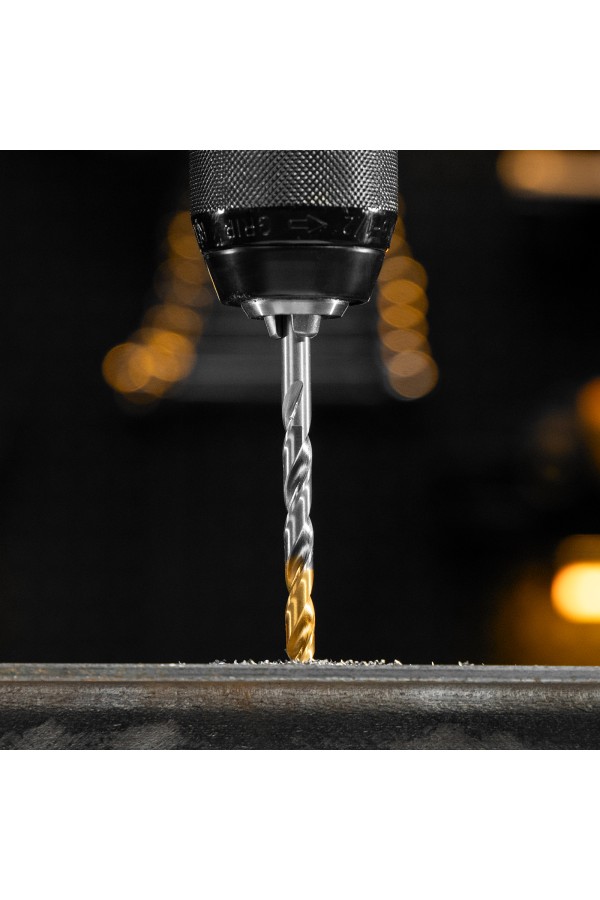 Набор сверл по металлу, 1,5-6,5мм, Р6М5-TiN, Golden Tip, 13 шт Denzel