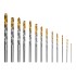 Набор сверл по металлу, 1,5-6,5мм, Р6М5-TiN, Golden Tip, 13 шт Denzel