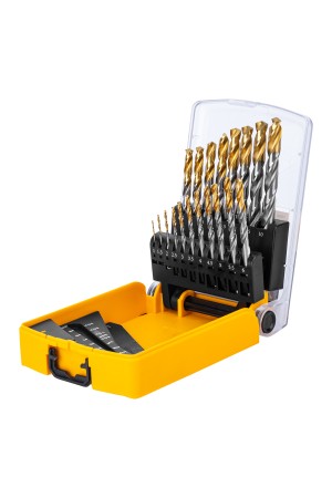 Набор сверл по металлу, 1-10 мм, Р6М5-TiN, Golden Tip, 19 шт Denzel