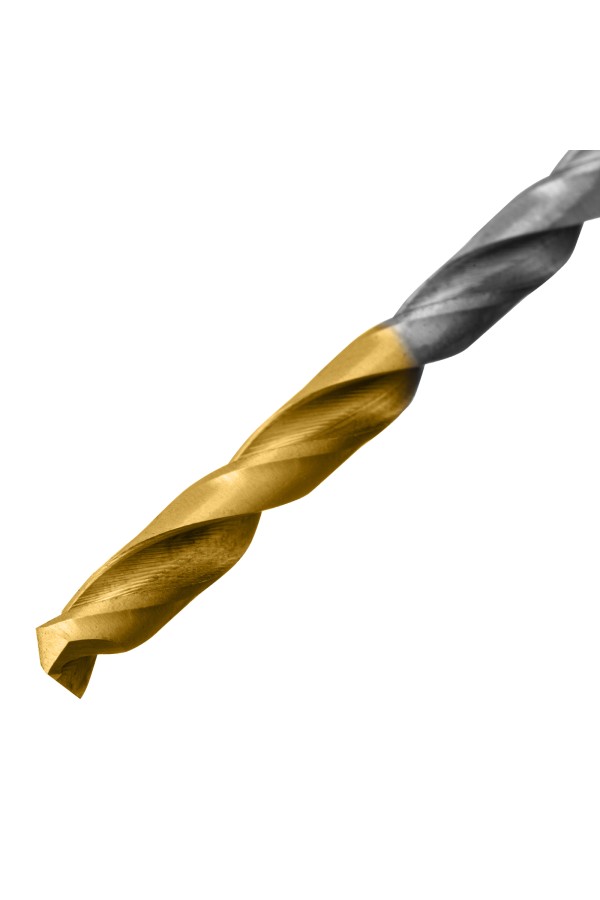 Набор сверл по металлу, 1-10 мм, Р6М5-TiN, Golden Tip, 19 шт Denzel