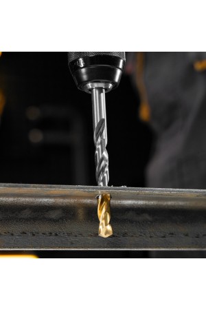 Набор сверл по металлу, 1-10 мм, Р6М5-TiN, Golden Tip, 19 шт Denzel