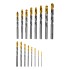 Набор сверл по металлу, 1-10 мм, Р6М5-TiN, Golden Tip, 19 шт Denzel