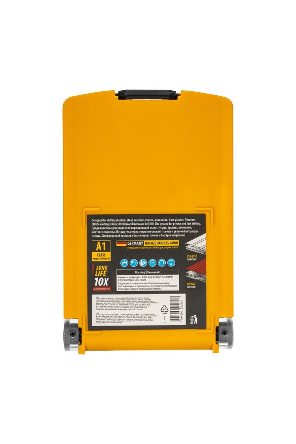 Набор сверл по металлу, 1-10 мм, Р6М5-TiN, Golden Tip, 19 шт Denzel