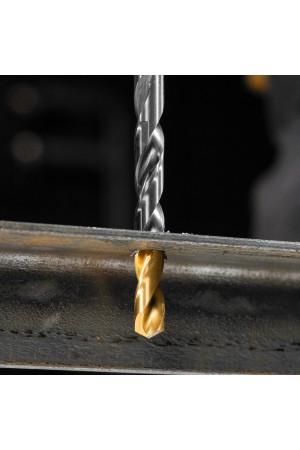 Набор сверл по металлу, 1-10 мм, Р6М5К8-TiN, Golden Tip, 10 шт Denzel