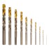 Набор сверл по металлу, 1-10 мм, Р6М5К8-TiN, Golden Tip, 10 шт Denzel