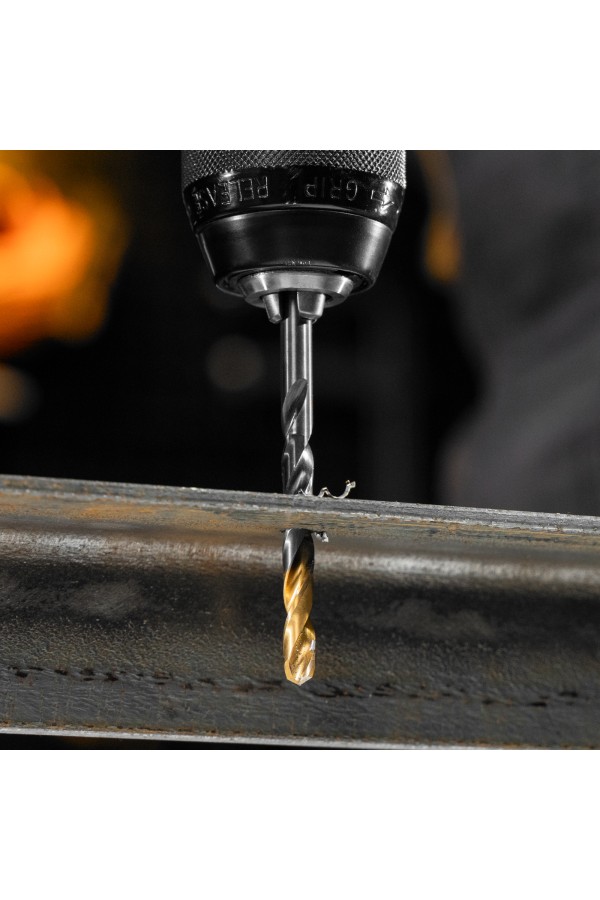 Набор сверл по металлу, 1,5-6,5мм, Р6М5К8-TiN, Golden Tip, 13 шт Denzel