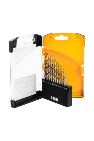 Набор сверл по металлу, 1,5-6,5мм, Р6М5К8-TiN, Golden Tip, 13 шт Denzel