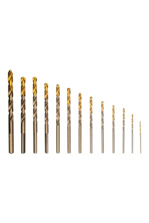 Набор сверл по металлу, 1,5-6,5мм, Р6М5К8-TiN, Golden Tip, 13 шт Denzel