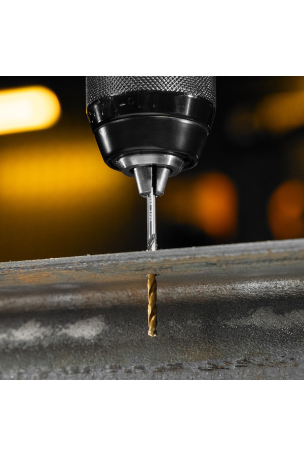 Набор сверл по металлу, 1-10 мм, Р6М5К8-TiN, Golden Tip, 19 шт Denzel