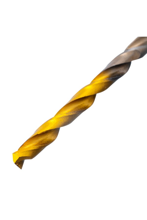 Набор сверл по металлу, 1-10 мм, Р6М5К8-TiN, Golden Tip, 19 шт Denzel