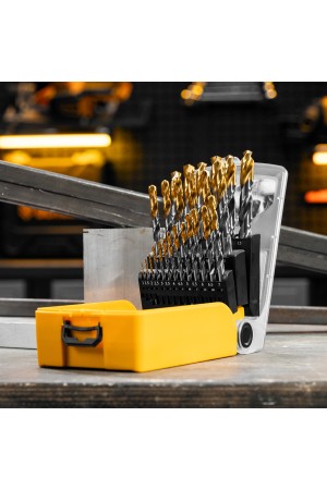 Набор сверл по металлу, 1-13 мм, Р6М5-TiN, Golden Tip, 25 шт Denzel