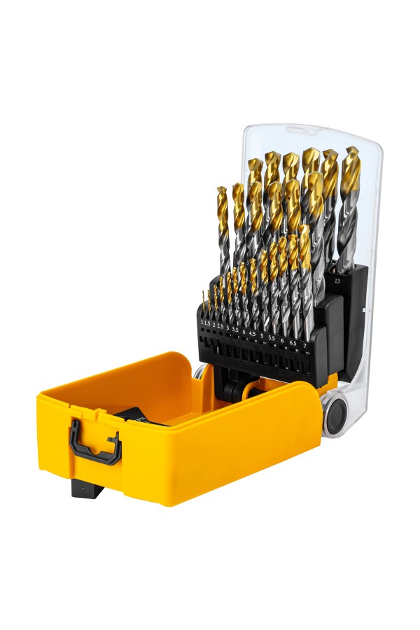 Набор сверл по металлу, 1-13 мм, Р6М5-TiN, Golden Tip, 25 шт Denzel