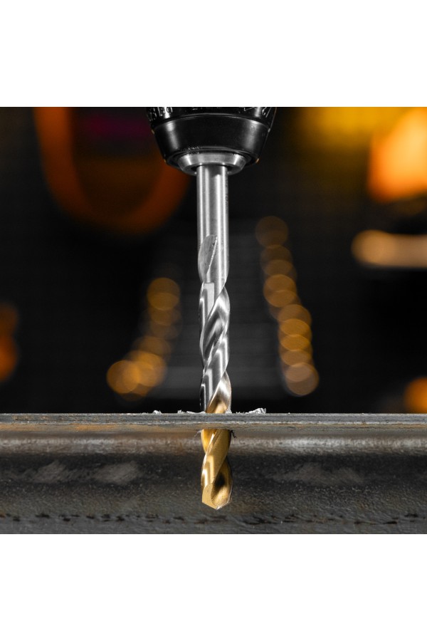 Набор сверл по металлу, 1-13 мм, Р6М5-TiN, Golden Tip, 25 шт Denzel