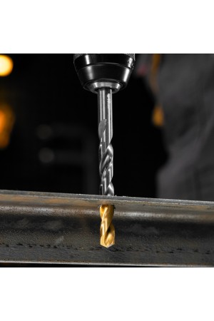 Набор сверл по металлу, 1-13 мм, Р6М5К8-TiN, Golden Tip, 25 шт Denzel