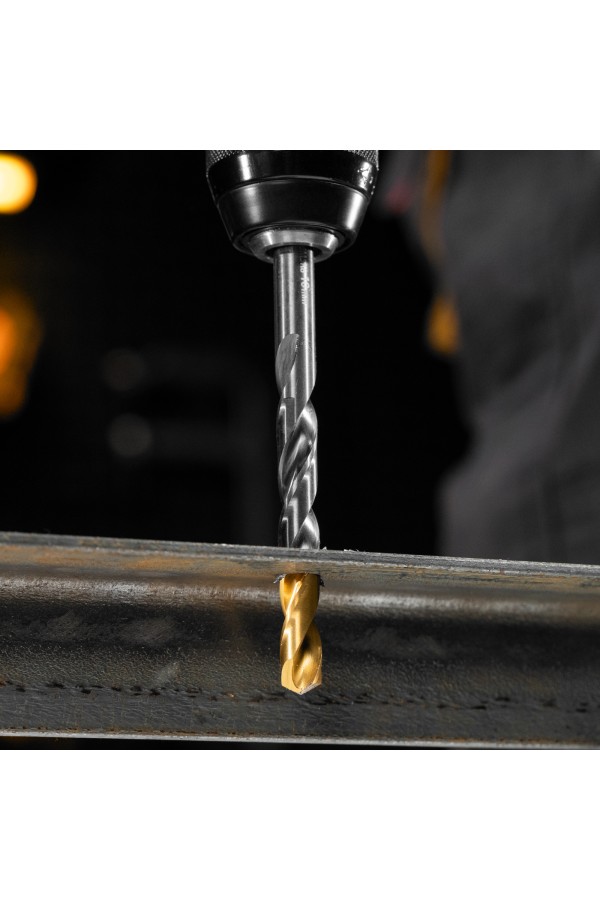 Набор сверл по металлу, 1-13 мм, Р6М5К8-TiN, Golden Tip, 25 шт Denzel