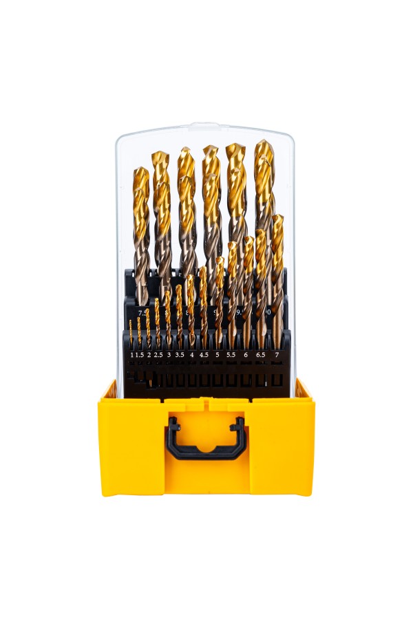 Набор сверл по металлу, 1-13 мм, Р6М5К8-TiN, Golden Tip, 25 шт Denzel