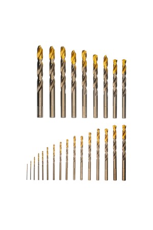 Набор сверл по металлу, 1-13 мм, Р6М5К8-TiN, Golden Tip, 25 шт Denzel