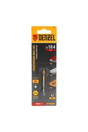 Зенковка конусная под М5, HSS, по металлу, 6-гранный хвостовик Denzel