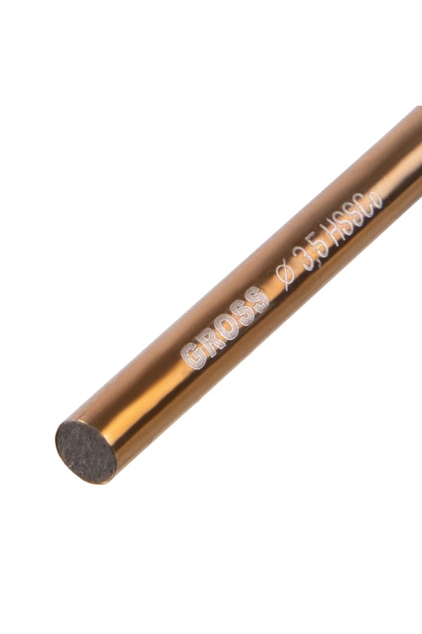 Сверло спиральное по металлу, 3.5 мм, HSS-Co, 2 шт Gross