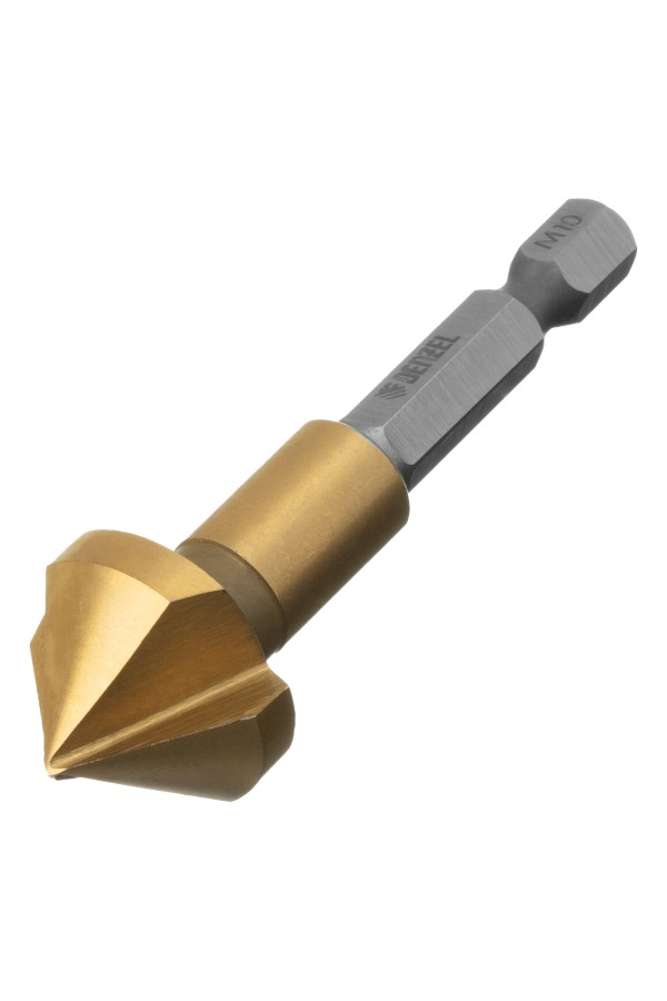 Зенковка конусная под М10, HSS, по металлу, 6-гранный хвостовик Denzel
