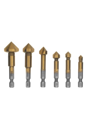 Набор зенковок, HSS, M3-M10, 6 шт, металл. кейс // Denzel