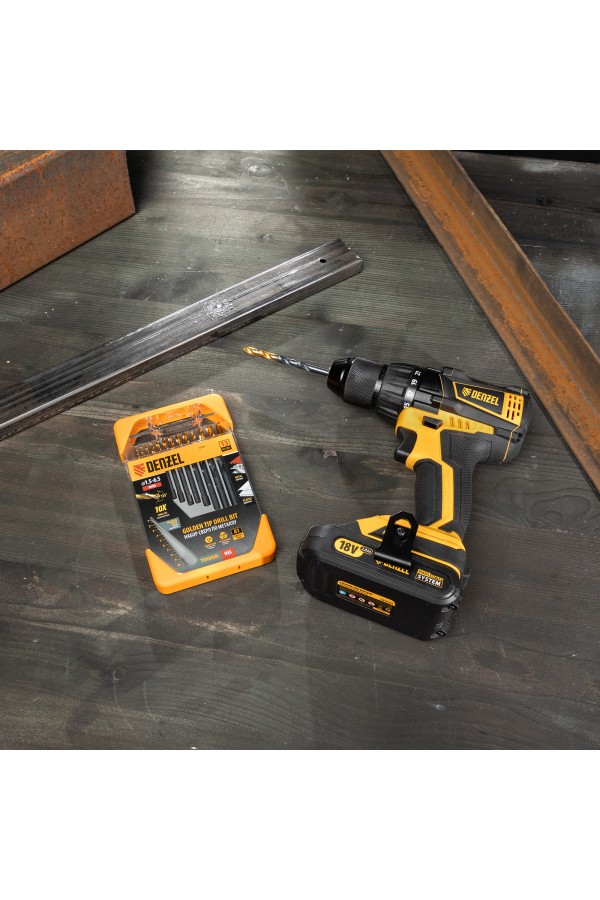 Набор сверл по металлу, 1,5-6,5 мм, HSS-Tin, Golden Tip, 13 шт Denzel