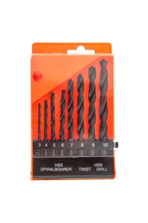 Набор сверл по металлу, 3-10 мм, (через 1 мм), HSS, 8 шт, цилиндрический хвостовик Sparta