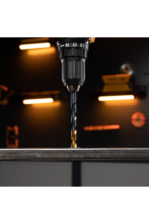 Набор сверл по металлу, 1-10 мм, HSS-Tin, Golden Tip, 19 шт Denzel