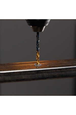 Набор сверл по металлу, 1-10 мм, HSS-Tin, Golden Tip, 19 шт Denzel