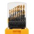 Набор сверл по металлу, 1-10 мм, HSS-Tin, Golden Tip, 19 шт Denzel