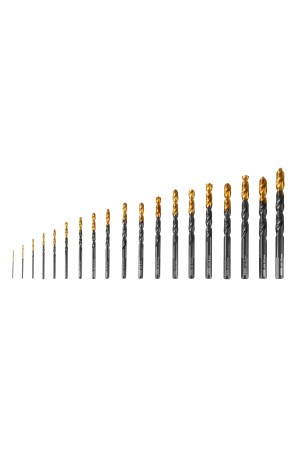 Набор сверл по металлу, 1-10 мм, HSS-Tin, Golden Tip, 19 шт Denzel