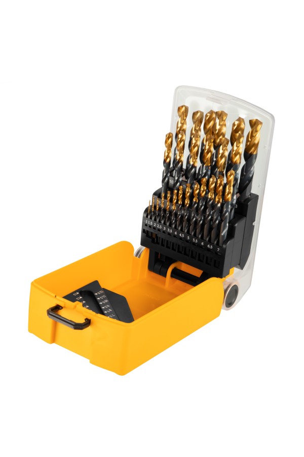Набор сверл по металлу, 1-13 мм, HSS-Tin, Golden Tip, 25 шт Denzel