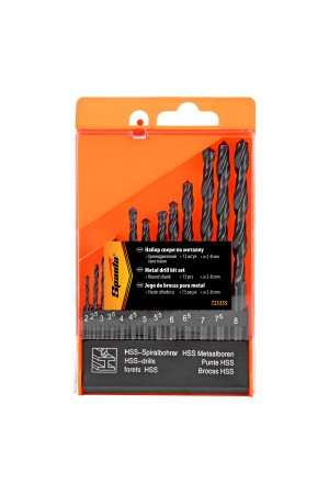 Набор сверл по металлу, 2-8 мм, (через 0.5 мм), HSS, 13 шт, цилиндрический хвостовик Sparta