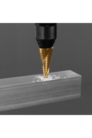 Сверло ступенчатое, 6-8-10-12-14-16-18-20-22-24-26-28-30 мм, HSS, спиральный профиль, трехгранный хвостовик Matrix