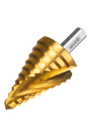Сверло ступенчатое, 9-12-15-18-21-24-27-30-33-36 мм, HSS, спиральный профиль, трехгранный хвостовик Matrix