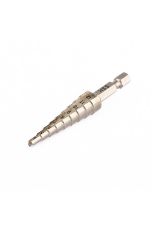 Сверло ступенчатое по металлу 4-5-6-7-8-9-10-11-12 мм, Р6М5, шестигранный хвостовик Барс