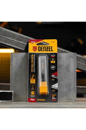 Сверло ступенчатое 4-5-6-7-8-9-10-11-12 мм, Р6М5, 6-гр. хвостовик Denzel