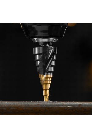 Сверло ступенчатое 4-6-8-10-12-14-16-18-20 мм, Р6М5, 6-гр. хвостовик Denzel