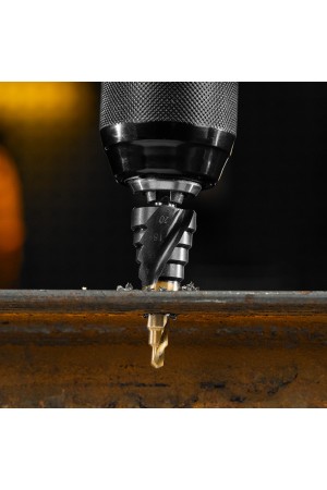 Сверло ступенчатое 4-6-8-10-12-14-16-18-20 мм, Р6М5, 6-гр. хвостовик Denzel