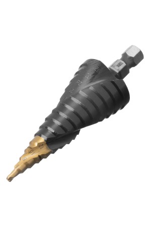 Сверло ступенчатое, 4-6-8-10-12-14-16-18-20-22-24-26-28-30-32 мм, Р6М5, 6-гр. хвостовик Denzel