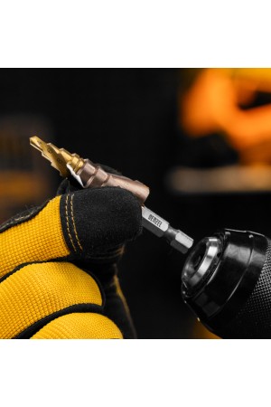 Сверло ступенчатое 4-6-8-10-12-14-16-18-20 мм, Р6М5К5, 6-гр. хвостовик Denzel