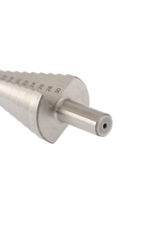 Сверло ступенчатое, 6-8-10-12-14-16-18-20-22-24-26-28-30 мм, Р6М5, трехгранный хвостовик Барс