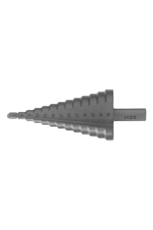 Сверло ступенчатое, 4-6-9-12-15-18-21-24-27-30-33-36-39 мм, Р6М5, трехгранный хвостовик Барс