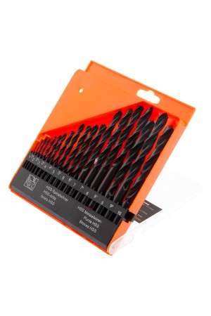 Набор сверл по металлу, 1-10 мм, (через 0.5 мм), HSS, 19 шт, пластиковый бокс, цилиндрический хвостовиковик Sparta