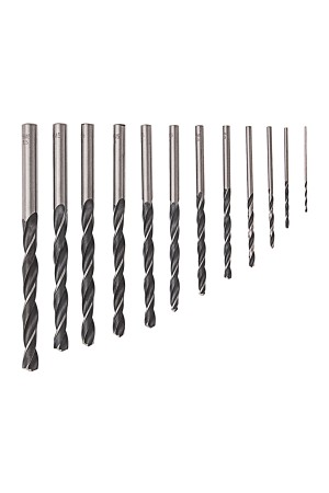 Набор сверл по металлу, 1-10 мм (через 0.5 мм), 19 шт, Р6М5, прокат, цилиндрический хвостовик Барс