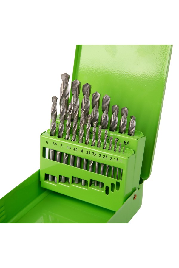 Набор сверл по металлу, 1-10 мм, (через 0.5 мм +3.2 и 4.8 мм) HSS 21 шт, металлический бокс, цилиндрический хвостовик Сибртех