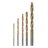 Набор нитридтитановых сверл по металлу, 3-4-5-6-8 мм, HSS, 5 шт, пластиковая коробка, цилиндрический хвостовик Matrix