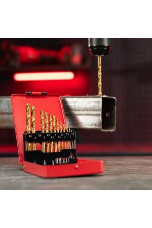 Набор нитридтитан. сверл по металлу, 1.5-6.5 мм (через 0.5 мм+3.2мм 4.8 мм), НSS, 13 шт Matrix