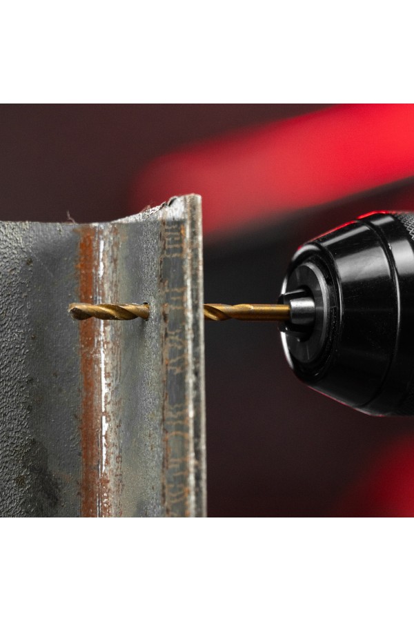 Набор нитридтитан. сверл по металлу, 1.5-6.5 мм (через 0.5 мм+3.2мм 4.8 мм) НSS 13 шт Matrix